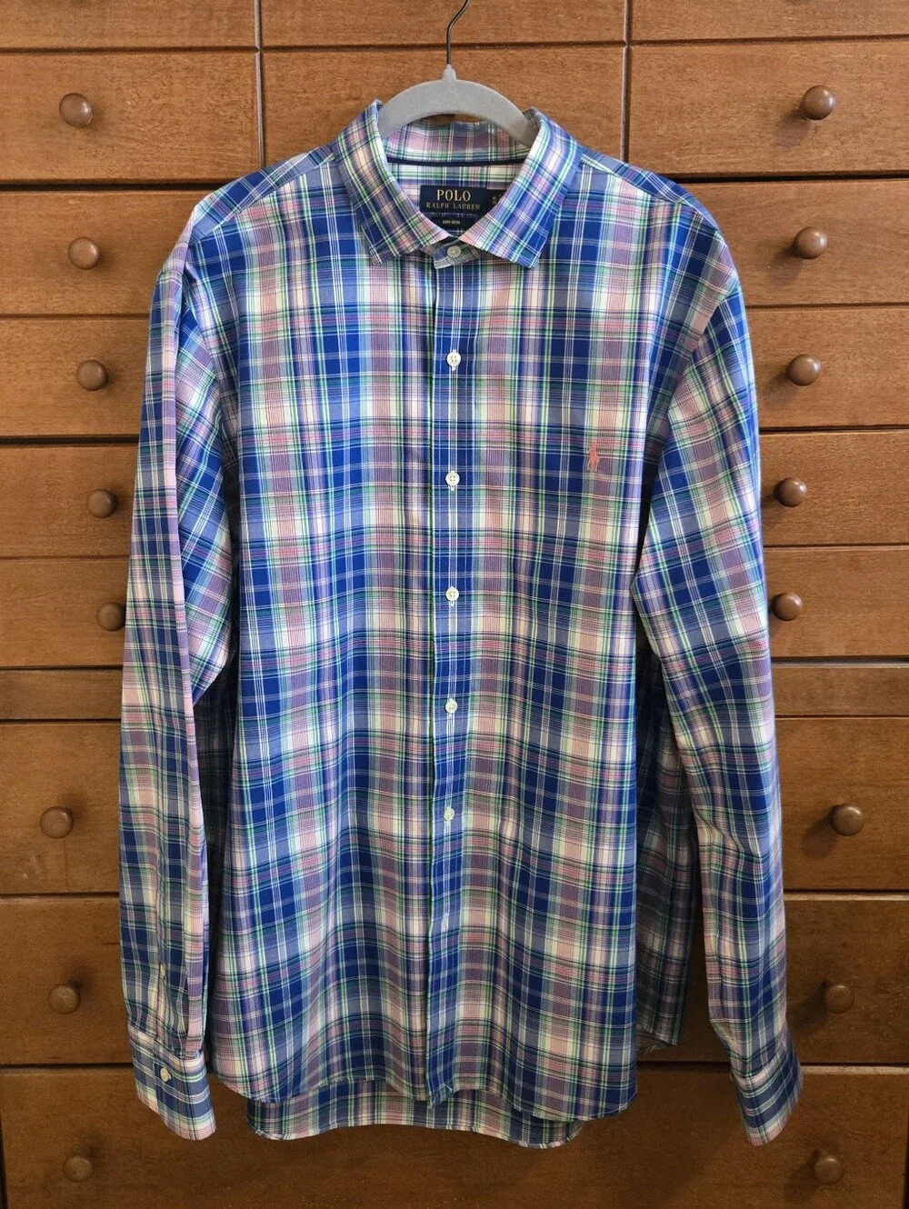Polo by Ralph Lauren Men’s Blue Plaid Button-Down Shirt Sz XL